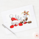 Funny Santa en rendier Cartoon Sticker (Envelop)