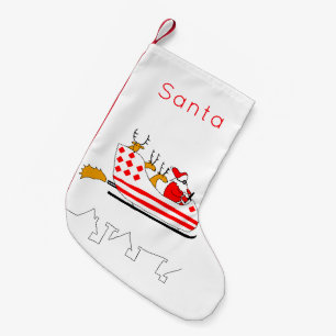 Funny Santa en rendierslee kerststaart Kleine Kerstsok