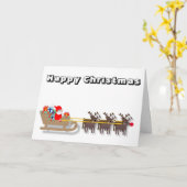 Funny Santa en Slaapse Kerstmis Kaart (Gele Bloem)