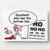 Funny Santa & Eye Doctor Cartoon Kerstmis Plaque Fotoplaat (voorkant)