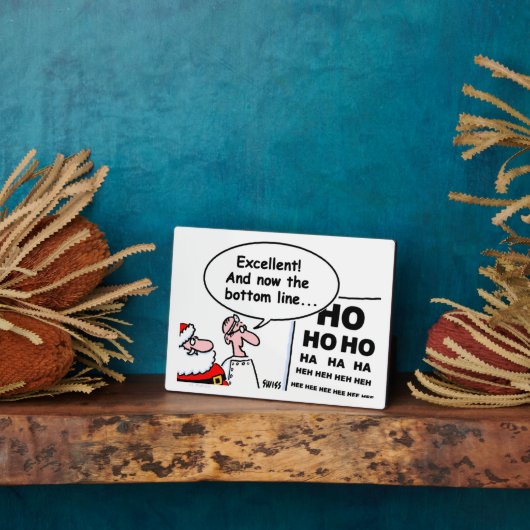 Funny Santa & Eye Doctor Cartoon Kerstmis Plaque Fotoplaat (Zijkant)