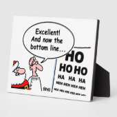 Funny Santa & Eye Doctor Cartoon Kerstmis Plaque Fotoplaat (Zijkant)