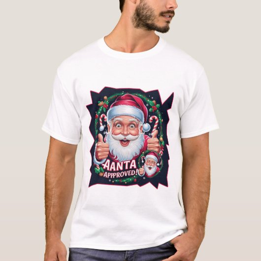 Funny Santa Face – Aangepaste feestvreugde T-shirt (Voorkant)
