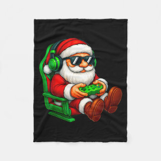 Funny Santa Gaming Gamer Pajamas Pjs Christmas Xma Fleece Deken