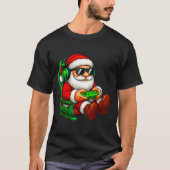 Funny Santa Gaming Gamer Pajamas Pjs Christmas Xma T-shirt (Voorkant)
