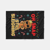 Funny Santa Gingerbread Oh Snap. Still Sleighing C Fleece Deken (Voorkant (Horizontaal))