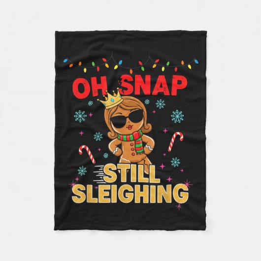 Funny Santa Gingerbread Oh Snap. Still Sleighing C Fleece Deken (Voorkant)