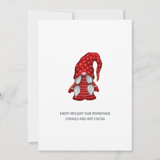 Funny Santa Gnomes kerst Holiday Open House Kaart (Achterkant)