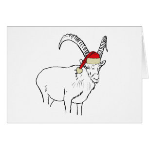 Funny Santa Goat Drawing