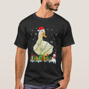 Funny Santa Hat Duck Kerstlieren Dieren houden van T-shirt