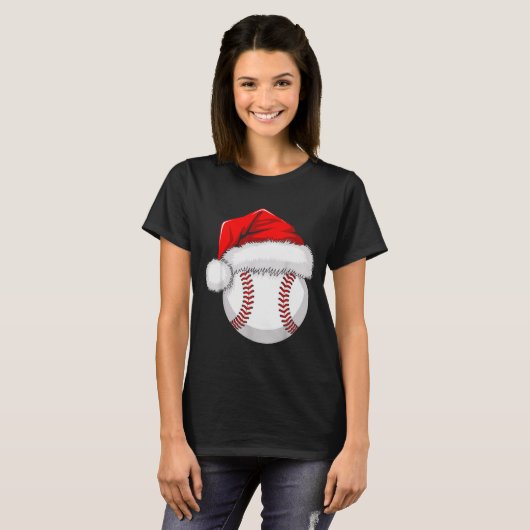 Funny Santa Hat Xmas Srt Lover Christmas Baseball T-shirt (Voorkant volledig)