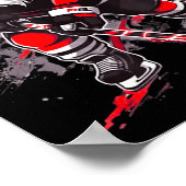 Funny Santa Hockey Christmas Retro Winter Player X Poster (Hoek)