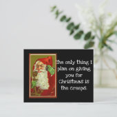 Funny Santa Holiday Briefkaart (Staand voorkant)