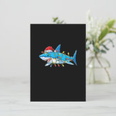 Funny Santa Jaws Shark Kerstlights Merry Shar Kaart (Staand voorkant)