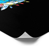Funny Santa Jaws Shark Kerstlights Merry Shar Poster (Hoek)