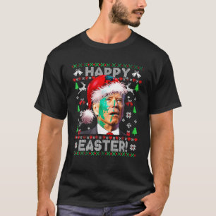 Funny Santa Joe Biden Happy Easter Ugly Kerstmis T-shirt