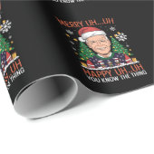 Funny Santa Joe Biden Merry Uh Kerstlly Ugly Cadeaupapier (Rol Hoek)