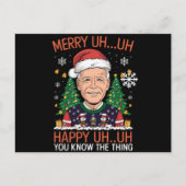 Funny Santa Joe Biden Merry Uh Kerstlly Ugly Feestdagenkaart (Voorkant)