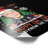 Funny Santa Joe Biden Merry Uh Kerstlly Ugly Foto Afdruk (Hoek)