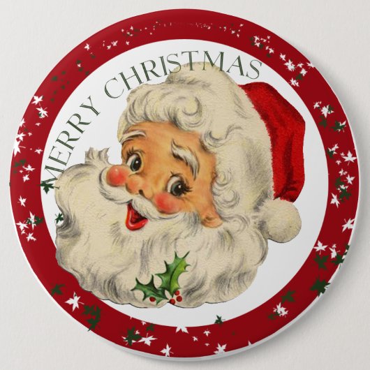 Funny Santa ~ kerstButton Ronde Button 6,0 Cm (Voorkant)