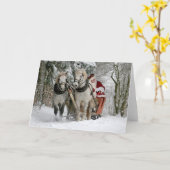 Funny Santa Kerstmis Kaart (Gele Bloem)