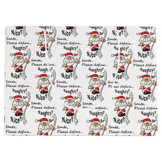 Funny Santa Naughty of Nice Groot Cadeauzakje (Voorkant)