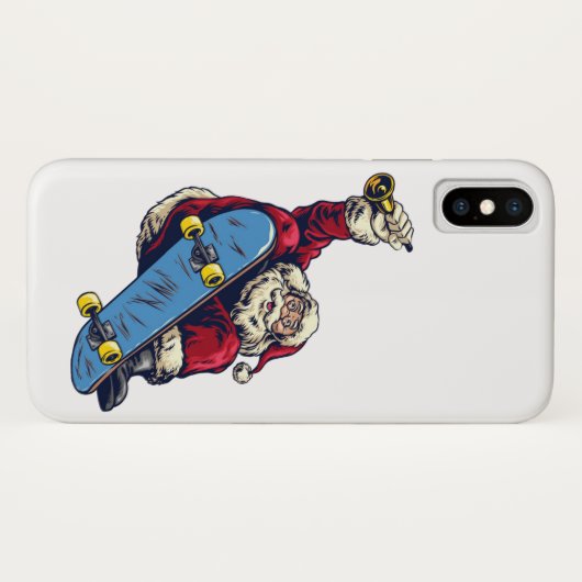 Funny Santa on Skateboard Merry kerstfeestdag Case-Mate iPhone Case (Achterkant (horizontaal))