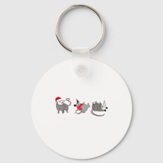 Funny Santa Ossums Overstimulated But Festive Xmas Sleutelhanger (Voorkant)