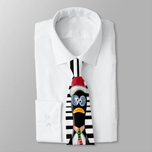 Funny Santa Penguin All Shopped Out Personalized Stropdas (Gebonden)