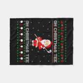 Funny Santa Playing Golf Srts Christmas  Fleece Deken (Voorkant (Horizontaal))