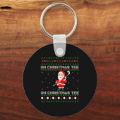 Funny Santa Playing Golf Srts Christmas Sleutelhanger (Voorkant)