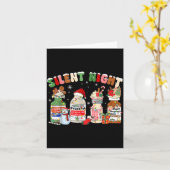 Funny Santa Profol Silent Night Icu Nurses Merry C Kaart (Gele Bloem)