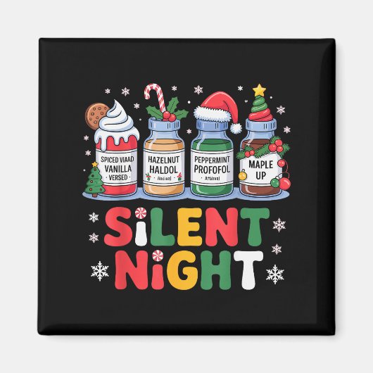 Funny Santa Profol Silent Night Icu Nurses Merry C Magneet (Voorkant)