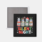 Funny Santa Profol Silent Night Icu Nurses Merry C Magneet (Voorkant / Achterkant)