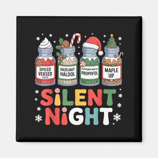 Funny Santa Profol Silent Night Icu Nurses Merry C Magneet (Voorkant)