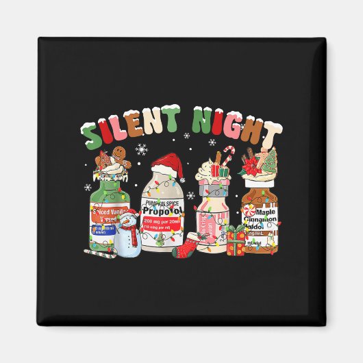 Funny Santa Profol Silent Night Icu Nurses Merry C Magneet (Voorkant)