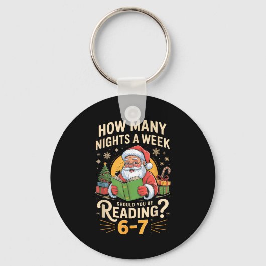 Funny Santa Reading 67 Meme Tee Christmas Teacher  Sleutelhanger (Voorkant)