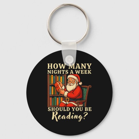 Funny Santa Reading 67 Meme Tee Christmas Teacher  Sleutelhanger (Voorkant)