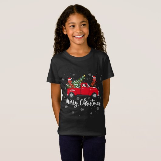 Funny Santa Riding Kerstmis Truck Ants Chris T-shirt (Voorkant volledig)
