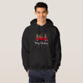 Funny Santa Riding Kerstmis Truck Bulldog Ch Hoodie (Voorkant volledig)