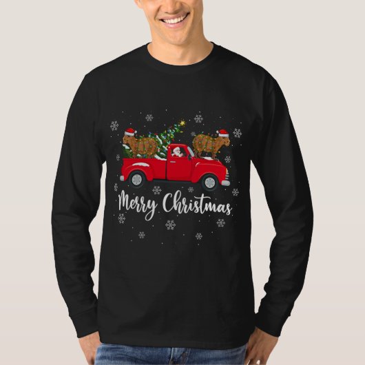 Funny Santa Riding Kerstmis Truck Capybara C T-shirt (Voorkant)