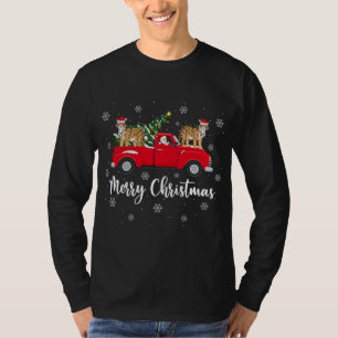 Funny Santa Riding Kerstmis Truck Tiger Chri T-shirt