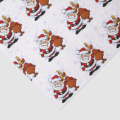 Funny Santa & Rudolph Holiday Tissue Paper Tissuepapier (Detail)