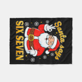 Funny Santa Says Six Seven Christmas 67 Meme Xmas Fleece Deken (Voorkant (Horizontaal))