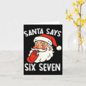 Funny Santa Says Six Seven Christmas 67 Meme Xmas Kaart (Gele Bloem)