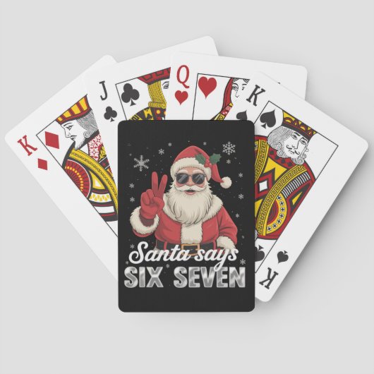 Funny Santa Says Six Seven Christmas 67 Meme Xmas Pokerkaarten (Achterkant)