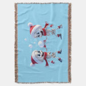 Funny Santa Skeletons Having a Snowball Fight  Deken (Voorkant Verticaal)