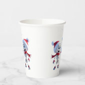 Funny Santa Skeletons Having a Snowball Fight  Papieren Bekers (Links)