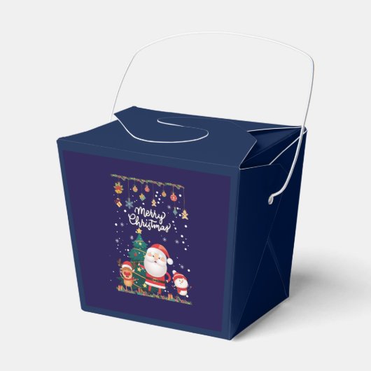 Funny Santa, Snowman, Reindeer Merry Kerstmis Bedankdoosjes (Voorkant Zijde)