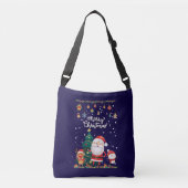 Funny Santa, Snowman, Reindeer Merry Kerstmis Crossbody Tas (Voorkant)